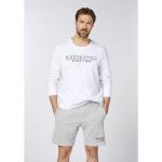 Reduzierte Weiße Nachhaltige Rundhals-Ausschnitt Herrensweatshirts mit Knopf Größe 3 XL Große Größen 