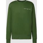 Olivgrüne Unifarbene Gant Herrensweatshirts aus Baumwollmischung Größe L 