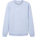 Hellblaue Unifarbene Tom Tailor Denim Herrensweatshirts aus Baumwollmischung Größe M 