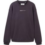 Anthrazitfarbene Tom Tailor Denim Herrensweatshirts aus Baumwollmischung Größe S 