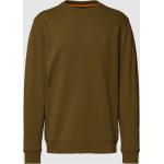 Olivgrüne Unifarbene Business HUGO BOSS Boss Orange Herrensweatshirts aus Baumwolle Größe XL 