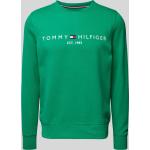 Hellgrüne Unifarbene Tommy Hilfiger Herrensweatshirts aus Baumwolle Größe XL 