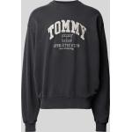 Schwarze Unifarbene Tommy Hilfiger TOMMY JEANS Herrensweatshirts aus Baumwolle Größe XXL 