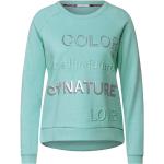 Pastelltürkise Gepunktete Langärmelige CECIL Damensweatshirts aus Kunstfaser Größe M für den für den Herbst 