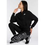 Schwarze Oversize Nike Mini Zip Hoodies & Sweatjacken Cropped für Damen Größe XL 