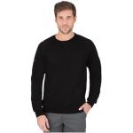 Schwarze Sportliche Langärmelige Trigema Nachhaltige Herrensweatshirts mit Knopf Größe 3 XL 