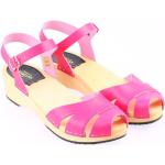Swedish Hasbeens Sandals Leather 40 Flamingo Pink Clogs, Suzanne Debutant New