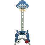 Sweety Toys 12749 Basketballkorb blau 3 in 1 Produkt- Ringe werfen, Fußballtor, Basketball