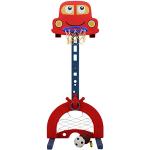 Sweety Toys 12756 Basketballkorb rot 3 in 1 Produkt- Ringe werfen, Fußballtor, Basketball