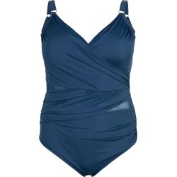 Swim by Zizzi Damen Badeanzug 'SBASIC' blau, Größe 44 blau XXL