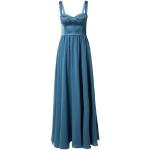 Petrolfarbene Unifarbene Ärmellose Swing Maxi Lange Abendkleider mit Reißverschluss aus Polyester für Damen 