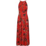 Rote Bestickte Swing Rundhals-Ausschnitt Freizeitkleider mit Reißverschluss aus Polyester für Damen 