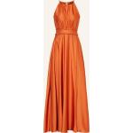Reduzierte Orange Ärmellose Swing Taillierte Kleider mit Reißverschluss aus Satin für Damen Größe XS für den für den Winter 