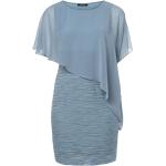 Hellblaue Unifarbene Swing Rundhals-Ausschnitt Chiffon-Abendkleider aus Chiffon für Damen Übergrößen 