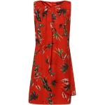 Rote Bestickte Swing Rundhals-Ausschnitt Freizeitkleider aus Polyester für Damen 