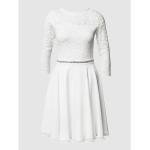 Offwhitefarbene Bestickte Swing Brautkleider & Hochzeitskleider aus Polyester für Damen Größe XS für die Braut 
