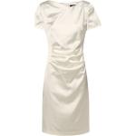 Reduzierte Weiße Unifarbene Swing Rundhals-Ausschnitt Cocktailkleider mit Reißverschluss aus Polyester für Damen Größe M für Partys 