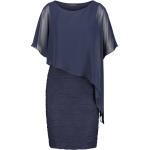 Marineblaue Swing Chiffon-Abendkleider aus Chiffon Handwäsche für Damen Größe XL 
