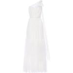 Reduzierte Weiße Elegante Maxi Lange Abendkleider mit Reißverschluss aus Chiffon für Damen Übergrößen für die Braut 