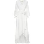 Weiße Elegante Langärmelige Maxi Lange Abendkleider aus Polyester für Damen Größe XS für Partys 