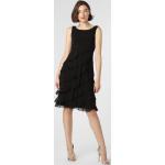 Schwarze Elegante Swing Rundhals-Ausschnitt Chiffon-Abendkleider mit Volants aus Jersey für Damen Größe L 