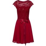 Rubinrote Unifarbene Swing Midi Chiffon-Abendkleider aus Chiffon für Damen Größe XS 