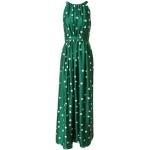 Reduzierte Smaragdgrüne Gepunktete Ärmellose Swing Maxi Sommerkleider aus Polyester für Damen 