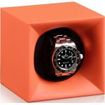 Orange Elegante Swiss Kubik Uhrenbeweger aus Kunststoff 