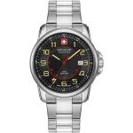 Silberne Militär 5 Bar wasserdichte Quarz Armbanduhren matt aus Edelstahl mit 24-Stunden-Anzeige mit arabischen Ziffern mit Datumsanzeige 