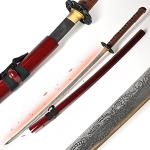 Swords and more Sucker Punch Katana, handgeschmiedeter Stahl, Babydoll Katana Japanisches Schwert – Samurai Schwerter scharf echt, handgeschmiedeter Carbon Stahl mit Scheide