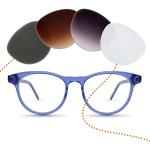 Hellblaue Rechteckige Runde Brillen Blaulichtschutz für Herren 