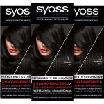 Syoss Color Coloration 1_1 Schwarz Stufe 3 (3 x 115 ml), permanente Haarfarbe für bis zu 10 Wochen Farbintensität und 80 % weniger Haarbruch