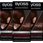 Syoss Color Coloration 3_28 Dunkle Schokolade Stufe 3 (3 x 115 ml), permanente Haarfarbe für bis zu 10 Wochen Farbintensität und 70 % weniger Haarbruch