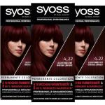 Syoss Color Coloration 4_22 Leuchtendes Rot Stufe 3 (3 x 115 ml), permanente Haarfarbe für bis zu 10 Wochen Farbintensität und 70 % weniger Haarbruch