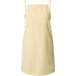 Reduzierte Pastellgelbe Unifarbene Ärmellose Mini Damenkleider mit Reißverschluss Größe L für den für den Sommer 