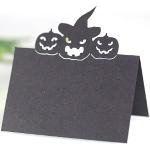 Schwarze Moderne Tischkarten & Platzkarten mit Halloween-Motiv 50-teilig 
