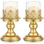 Goldene Moderne 15 cm Kerzenständer Sets matt aus Metall 
