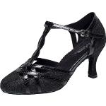 Schwarze Salsa Schuhe mit Glitzer aus Veloursleder für Damen Größe 37 