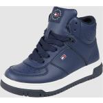 Reduzierte Marineblaue Tommy Hilfiger High Top Sneaker & Sneaker Boots mit Reißverschluss aus Leder für Kinder Größe 33 