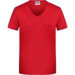 Rote James & Nicholson V-Ausschnitt V-Shirts für Herren Übergrößen 