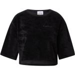 Reduzierte Schwarze Bestickte Halblangärmelige T-Shirts aus Cord für Damen Größe S 