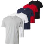 Marineblaue Melierte Hollister V-Ausschnitt T-Shirts aus Jersey für Herren Größe XL 