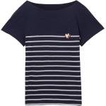 Reduzierte Marineblaue Tom Tailor U-Boot-Ausschnitt T-Shirts aus Jersey für Damen Große Größen 