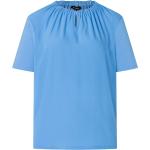 Reduzierte Royalblaue MORE & MORE Stehkragen T-Shirts aus Jersey für Damen Größe M 