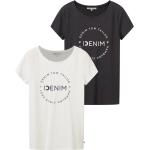 Reduzierte Anthrazitfarbene Tom Tailor Denim T-Shirts aus Jersey für Damen Größe L Große Größen 2-teilig 