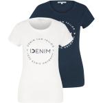 Reduzierte Marineblaue Tom Tailor Denim T-Shirts aus Jersey für Damen Größe L Große Größen 2-teilig 