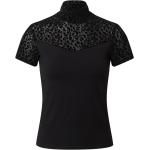 Schwarze Animal-Print Urban Classics Stehkragen T-Shirts aus Jersey für Damen Größe XS Große Größen 