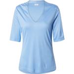 Reduzierte Hellblaue s.Oliver BLACK LABEL V-Ausschnitt T-Shirts aus Jersey für Damen Größe XS Große Größen 
