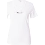 Reduzierte Weiße Halblangärmelige Soccx V-Ausschnitt T-Shirts aus Jersey für Damen Größe S Große Größen 