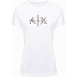 Reduzierte Weiße Armani Exchange T-Shirts mit Pailletten für Damen Größe S 